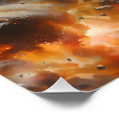 Nave espacial futurista en combate intergaláctico poster (Ecke)