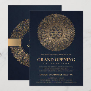 NAVI GOLD KLASSISCH VERSPIELT MANDALA ERÖFFNUNG EINLADUNG