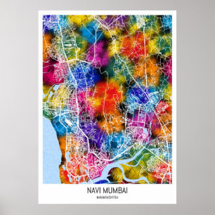 Navi Mumbai Maharashtra City Map Poster