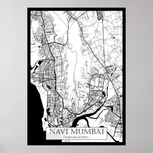 Navi Mumbai Maharashtra Map Poster (Vorne)