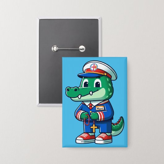 NAVI the Gator pin Button (Vorderseite/Rückseite)