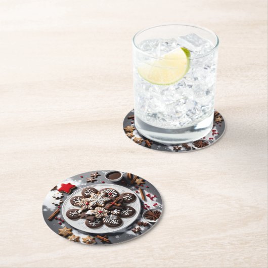 navidad 1 - 001 runder pappuntersetzer (Vor Ort)