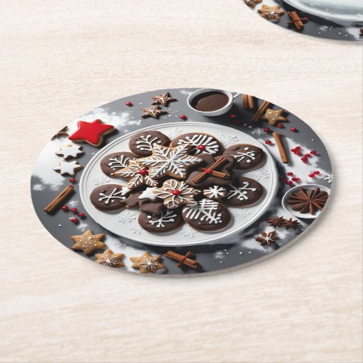 navidad 1 - 001 runder pappuntersetzer (Angewinkelt)