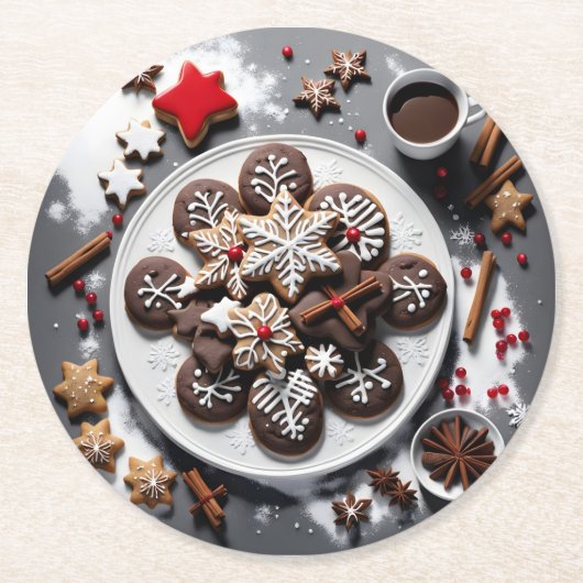 navidad 1 - 001 runder pappuntersetzer (Vorderseite)