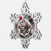 Navidad 1 - 001 schneeflocken Zinn-Ornament (Rechts)