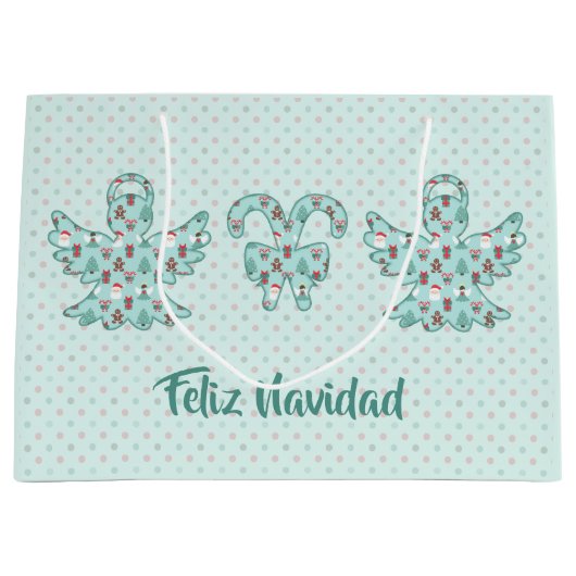 Navidad Angel Cutout Große Geschenktüte (Vorderseite)