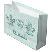 Navidad Angel Cutout Große Geschenktüte (Vorderseite Schrägansicht)