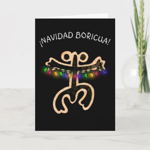 Navidad Boricua Xmas Coqui Taino Dankeskarte