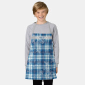  Navidad Elegante Cuadriculado Azul  Schürze (Getragen)