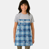  Navidad Elegante Cuadriculado Azul  Schürze (Insitu)