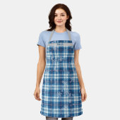  Navidad Elegante Cuadriculado Azul  Schürze (Getragen)