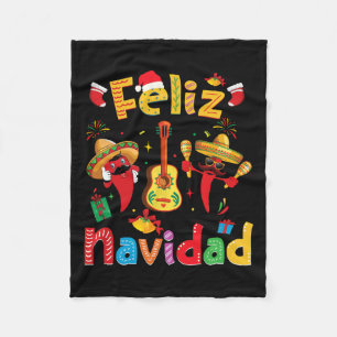 Navidad Mexican Fiesta Hot Pepper Guitar Xmas Teil Fleecedecke