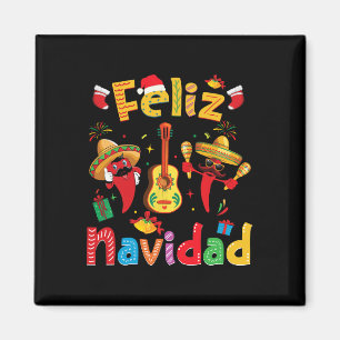 Navidad Mexican Fiesta Hot Pepper Guitar Xmas Teil Magnet