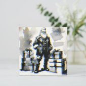 Navidad Punk (Santa postal). Karte (Stehend Vorderseite)