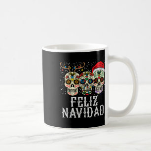 Navidad Sugar Skulls Reindeer Santa Mexican Christ Kaffeetasse