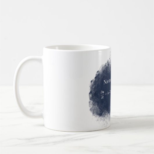 Navier schürt Gleichungs-Mathe-u. Kaffeetasse (Links)