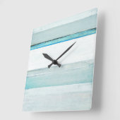 'Navigate' Blaue Abstrakte Kunst Quadratische Wanduhr (Winkel)