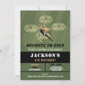 Navigate Drone Army Birthday Camouflage Einladung (Vorderseite)