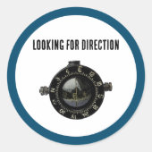 Navigation Adventure im militärischen Kompass Runder Aufkleber (Vorderseite)