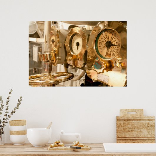 Navigational Gauges and Instruments on Submarine Poster (Küche)