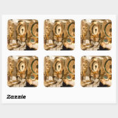 Navigational Gauges and Instruments on Submarine Quadratischer Aufkleber (Blatt)