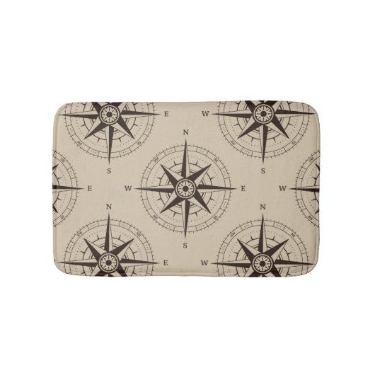 Navigations-Kompass-Muster Badematte (Vorderseite)