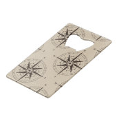 Navigations-Kompass-Muster Geldkarten Flaschenöffner (Vorderseite Schrägansicht)