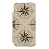 Navigations-Kompass-Muster Incipio iPhone Geldbeutel-Hülle (Folio Vorderseite)