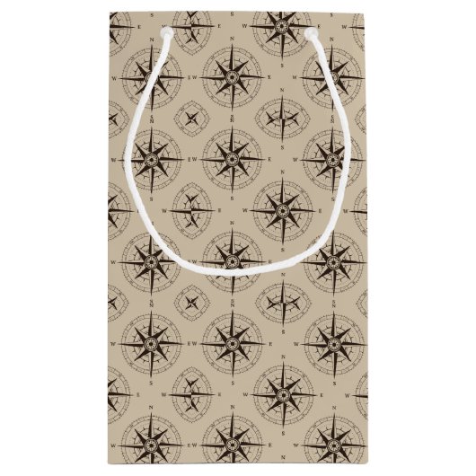 Navigations-Kompass-Muster Kleine Geschenktüte (Rückseite)