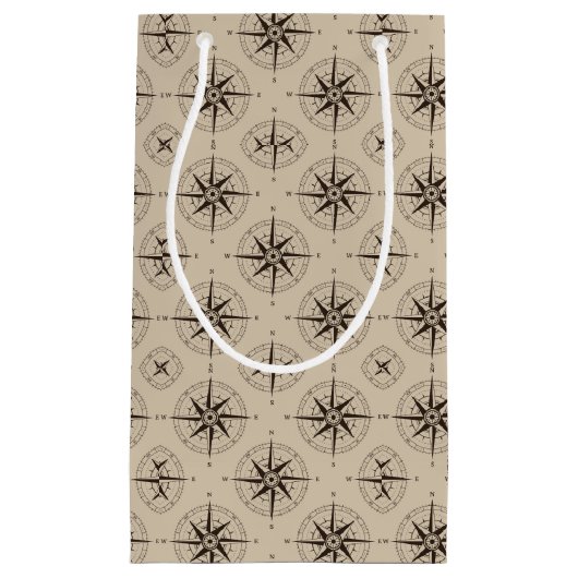 Navigations-Kompass-Muster Kleine Geschenktüte (Vorderseite)