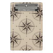Navigations-Kompass-Muster Mini Klemmbrett (Vorderseite)