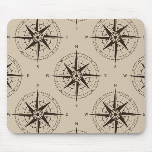 Navigations-Kompass-Muster Mousepad (Vorne)