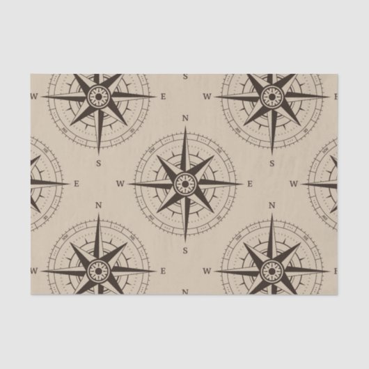 Navigations-Kompass-Muster Seidenpapier (Vorderseite)