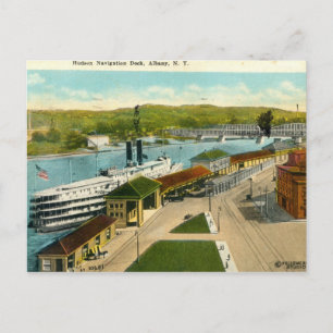 Navigationsdock, Albany NY 1924 vintage Postkarte