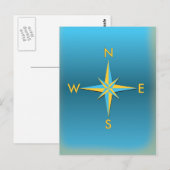 Navigationskompass Postkarte (Vorne/Hinten)