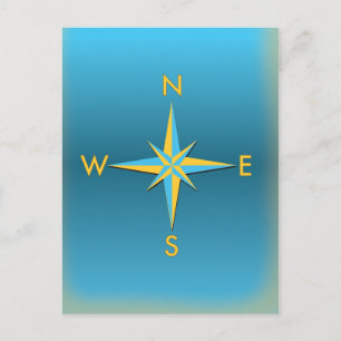 Navigationskompass Postkarte