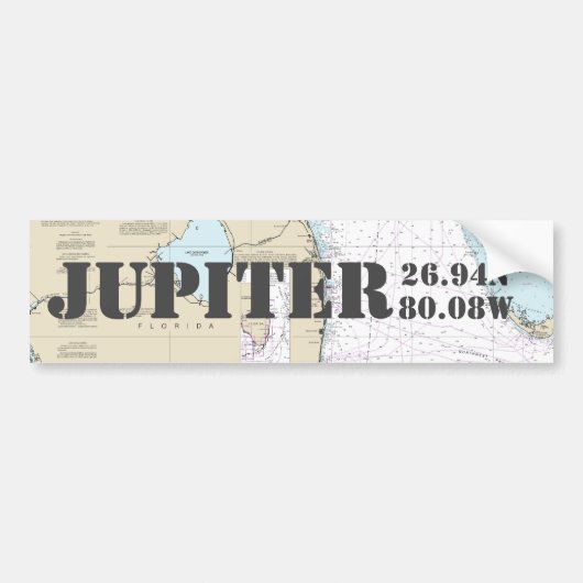Navigationstabelle für Jupiter FL Latitude Longitu Autoaufkleber (Vorne)