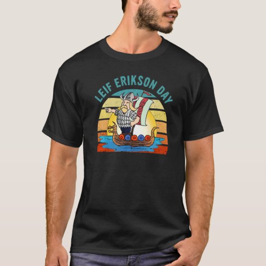 Navigator Explorer Leif Erikson Day Nordic America T-Shirt (Vorderseite)