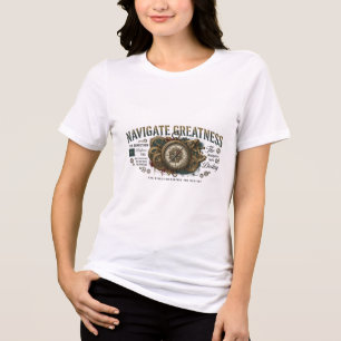 Navigiere Größe Dampfkompass Grafik T-Shirt Tri-Blend Shirt