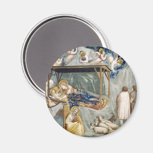 Navitity (Geburt Jesu Christi) (von Giotto) Magnet (Vorderseite/Rückseite)
