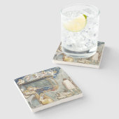 Navitity (Geburt Jesu Christi) (von Giotto) Steinuntersetzer (Seitenansicht)