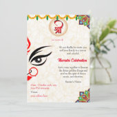 Navratri Durga Puja Celebration Einladung (Stehend Vorderseite)