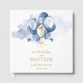 Navy 1. Geburtstag & Taufe Keepake Gästebuch (Vorderseite)