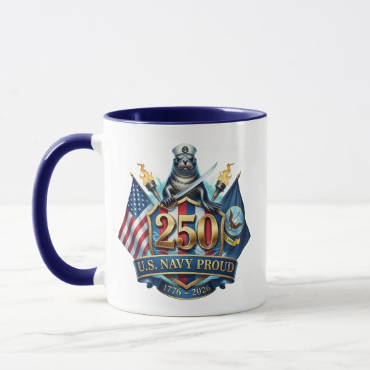 Navy 250th Anniversary Coffee Mug Tasse (Links)
