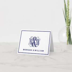 Navy 3 Initial Vine Script Monogram B&G DIY BG