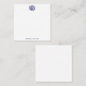 Navy 3 Initial Vine Script Monogram B&G DIY BG Mitteilungskarte (Vorne/Hinten)