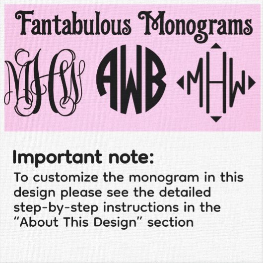 Navy 3 Initial Vine Script Monogram B&G DIY BG Serviette