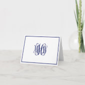 Navy 3 Initial Vine Script Monogram DIY BG (Vorderseite)