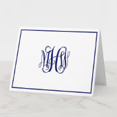 Navy 3 Initial Vine Script Monogram DIY BG