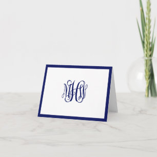 Navy 3 Initial Vine Script Monogram DIY BG